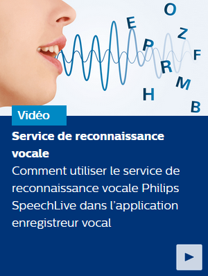 Service de reconnaissance vocale de Philips SpeechLive